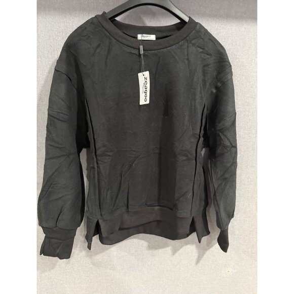 Zeagoo Womens Oversize Black Long Sleeve Pullover Sweatshirt S - Picture 1 of 6